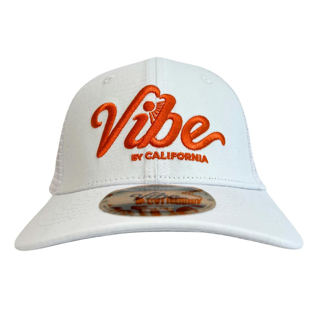 WHITE HAT & WHITE MESH W/ ORANGE FRONT LOGO-0