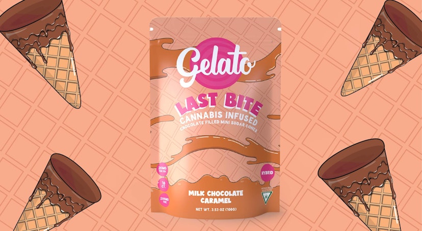 Gelato - Last Bites Milk Chocolate Carmel 200mg Cone