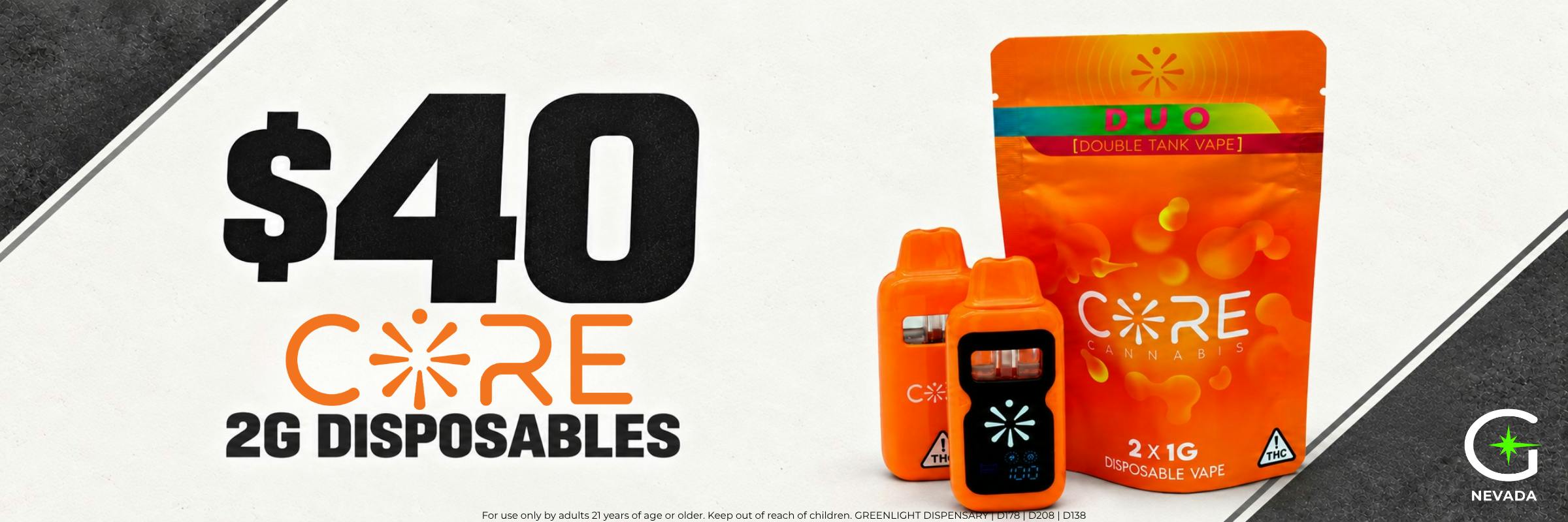 $40 CORE 2G DUO Disposable