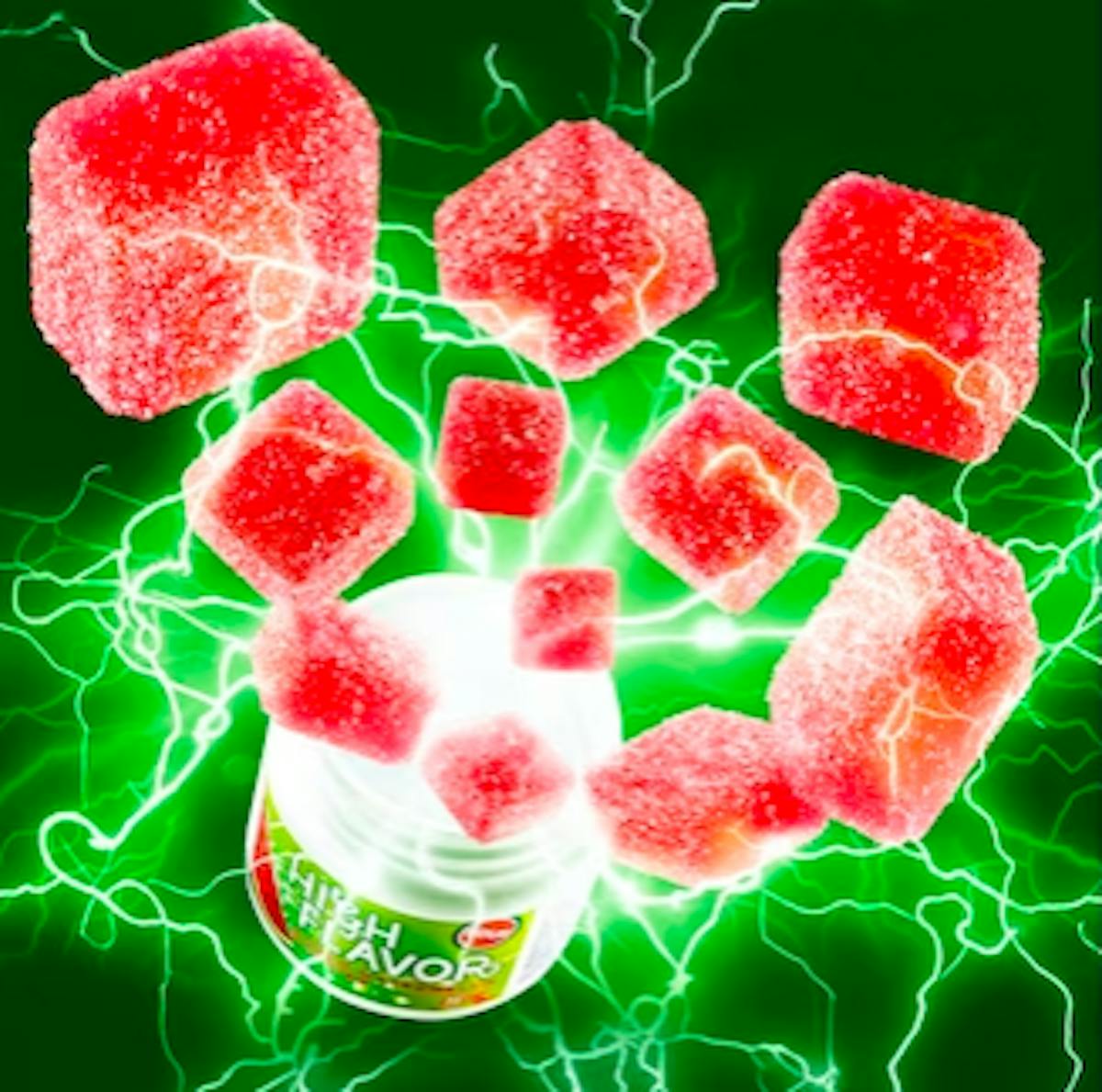 Garden Remedies Sour Amped Watermelon Gummies 100mg Zaza Green