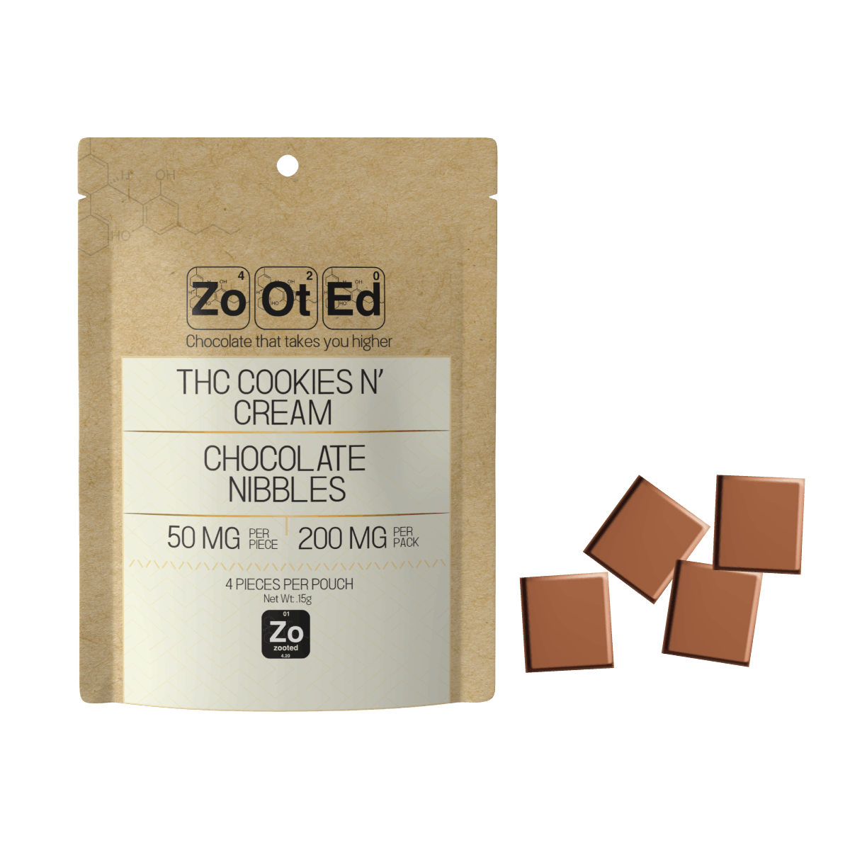 Product: ZOOTED | CHOCOLATE COOKIES N CREAM NIBBLES | 200MG
