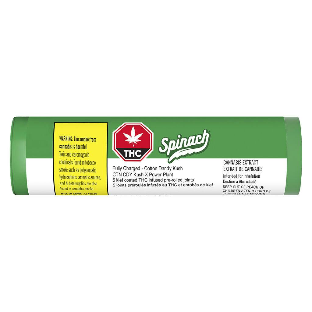 Spinach - fully charged cotton dandy kush infused pre-roll - 5x0. 5g