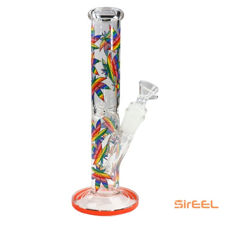 SirEEL | Leafy Rainbow Tube Bong - 10"