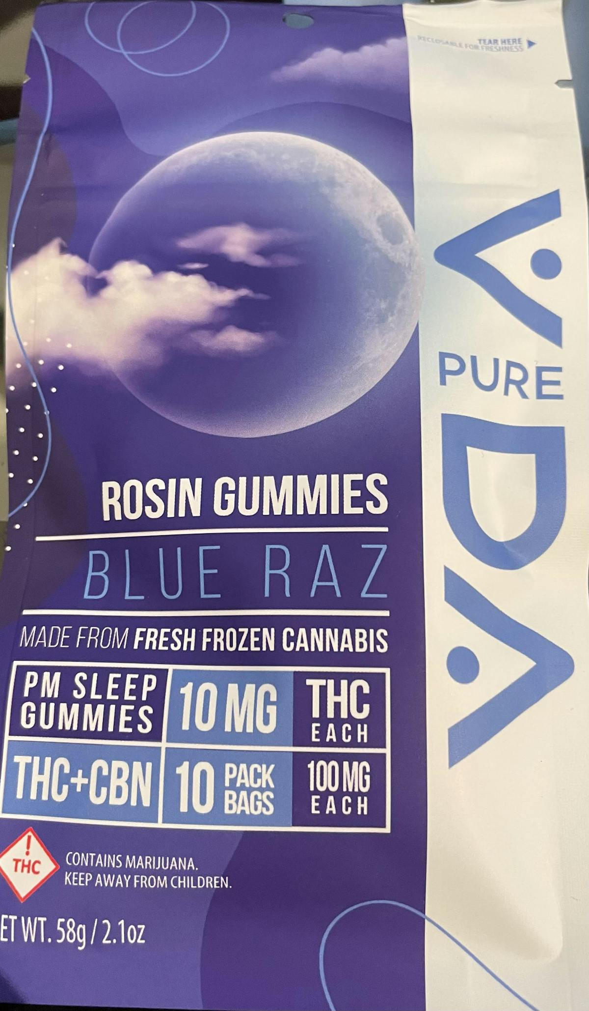 Photo of Pure Vida – Rosin Gummies – Sleep Blue Raz (I) 100mg