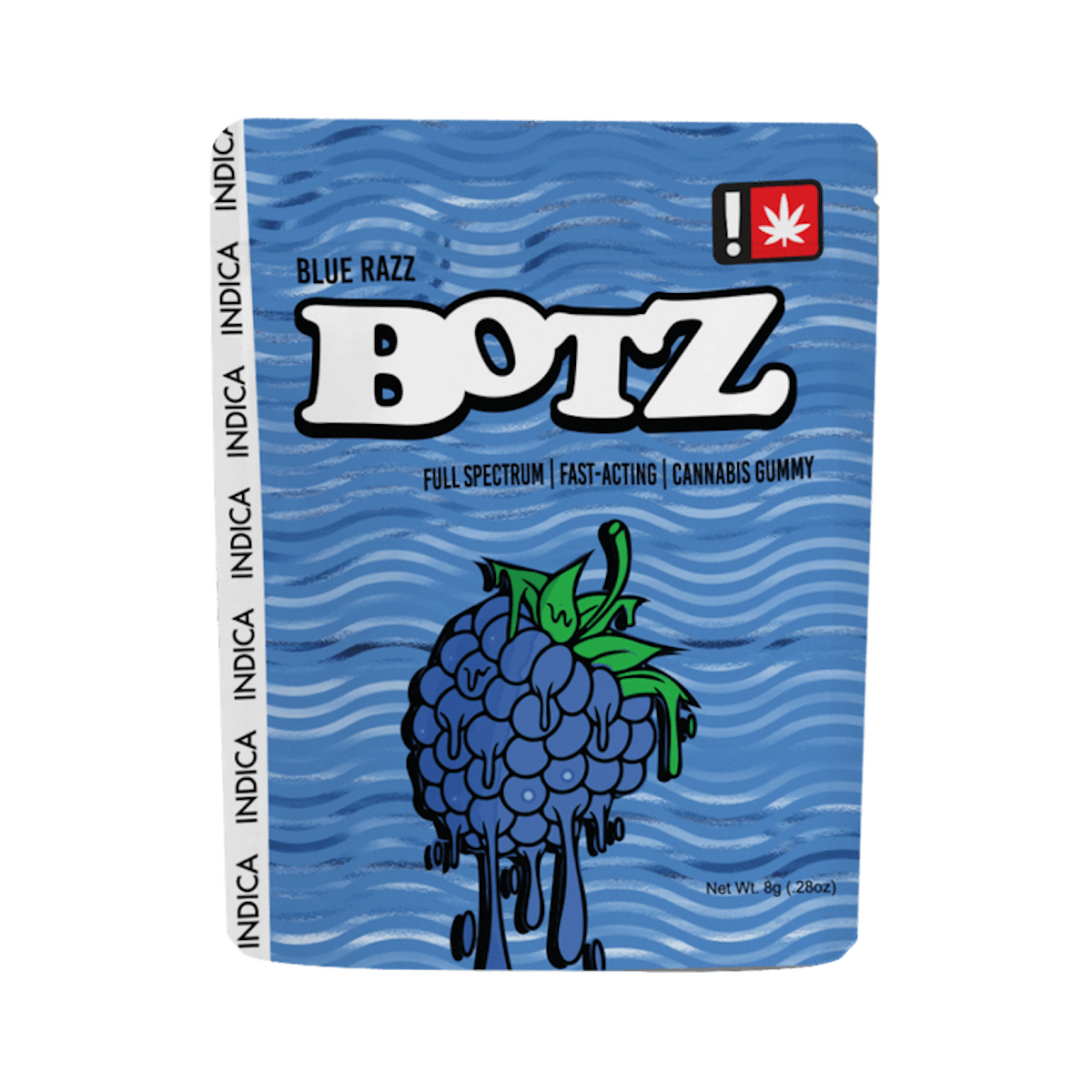 Photo of Sour Botz 100mg BLUE RAZZ Indica Cannabis Gummy