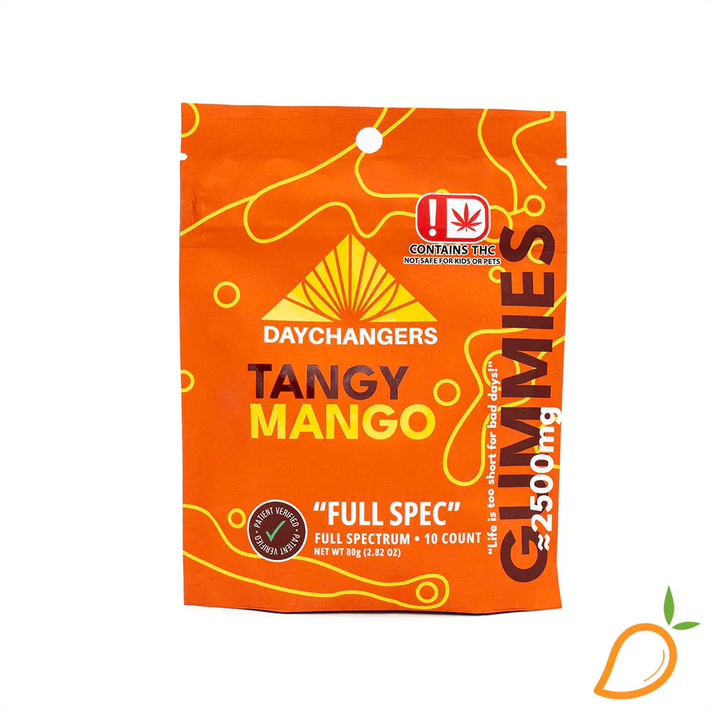 2500mg Full Spectrum Tangy Mango Gummies Daychangers | Mango