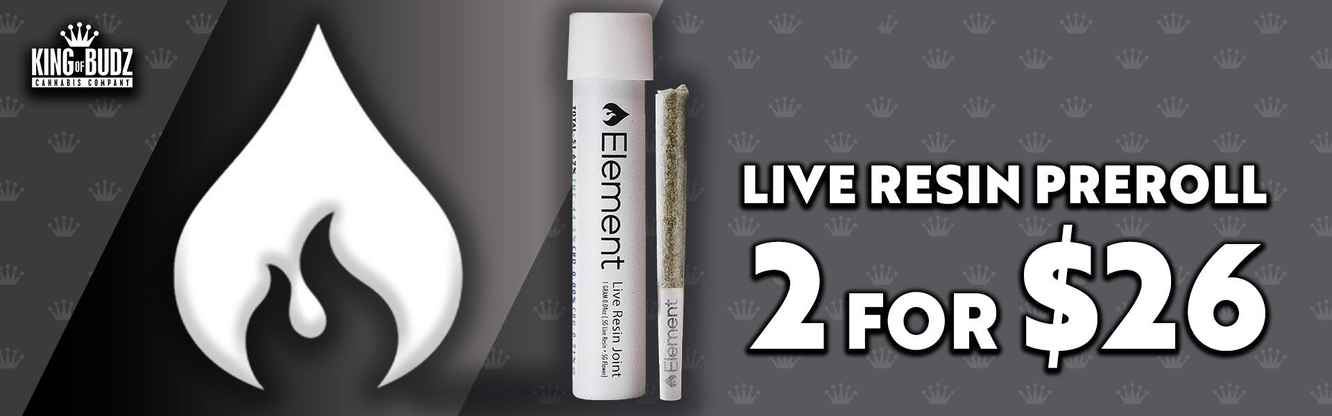 Element - 1g Live Resin Infused Prerolls - 2/$26