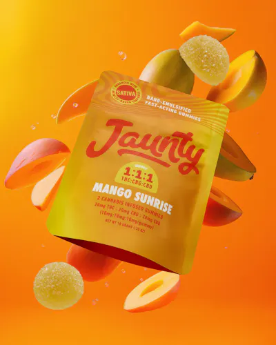 Jaunty Gummies | 10:10:10 THC:CBG:CBD 2PK | Mango Sunrise [S]-active