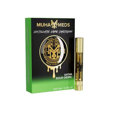 Muha Meds - 1g Cart - Sour Diesel - CARTRIDGES by Muha Meds at King of Budz