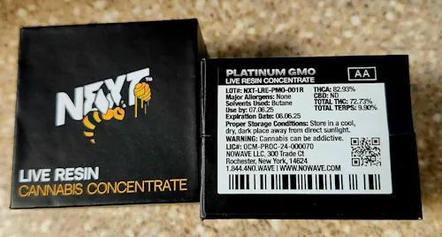 Next –  Live Resin Concentrate – Platinum GMO- 1g-active
