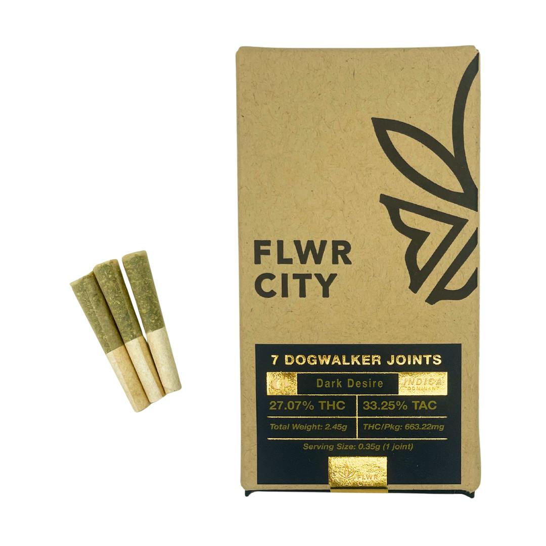 FLWR CITY-Dogwalker Pre roll joints 7pk- Dark Desire