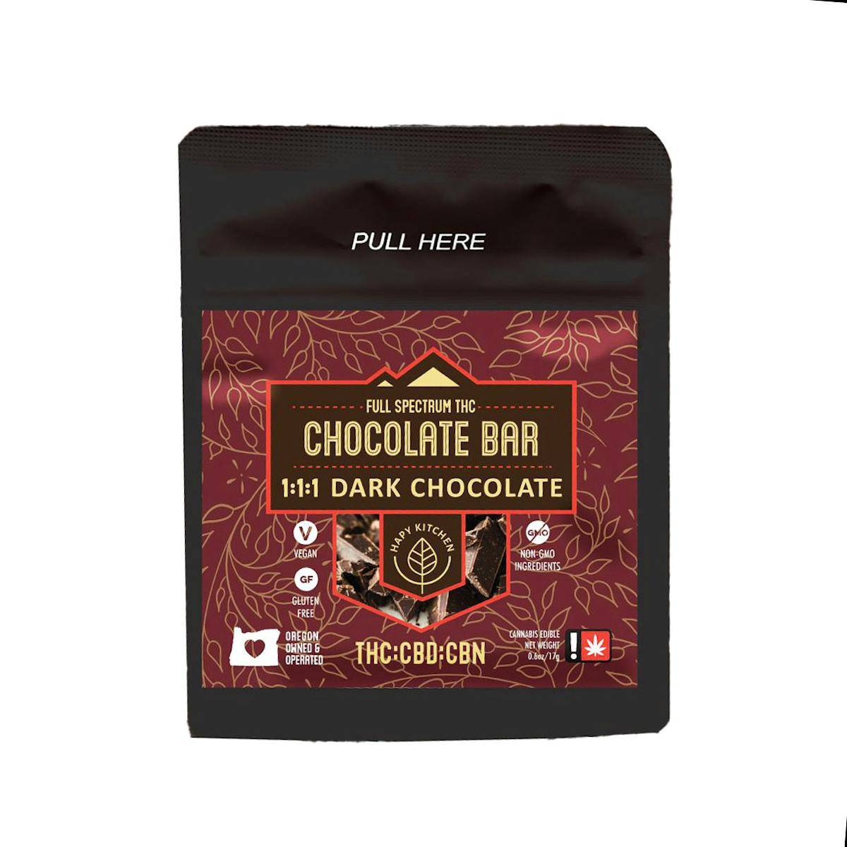 Photo of Hapy Kitchen 100mg 1:1:1 THC:CBD:CBN DARK CHOCOLATE Chocolate Bar