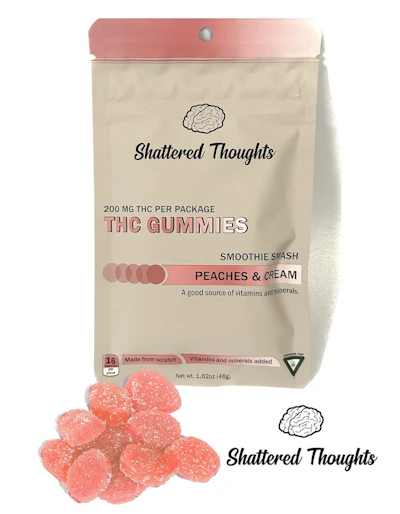 Shattered Thoughts - 100mg Gummies - Peaches & Cream