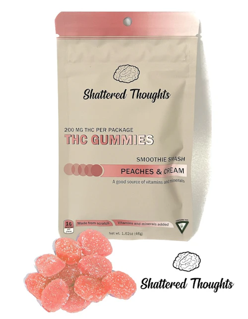 Shattered Thoughts - 100mg Gummies - Peaches & Cream