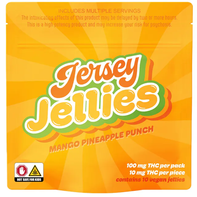 Jersey Jellies Gummies Mango Pineapple Punch 10pk/100mg (hybrid, 2.8g)