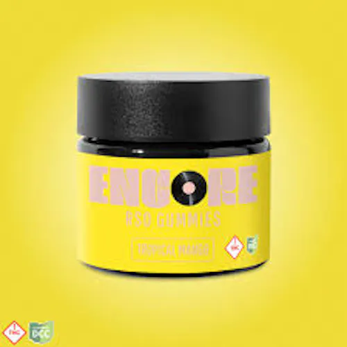 Verano |  Edibles | Encore | RSO Tropical Mango 1:1 (THC:CBD) Gummies 10pk 1 Day-1