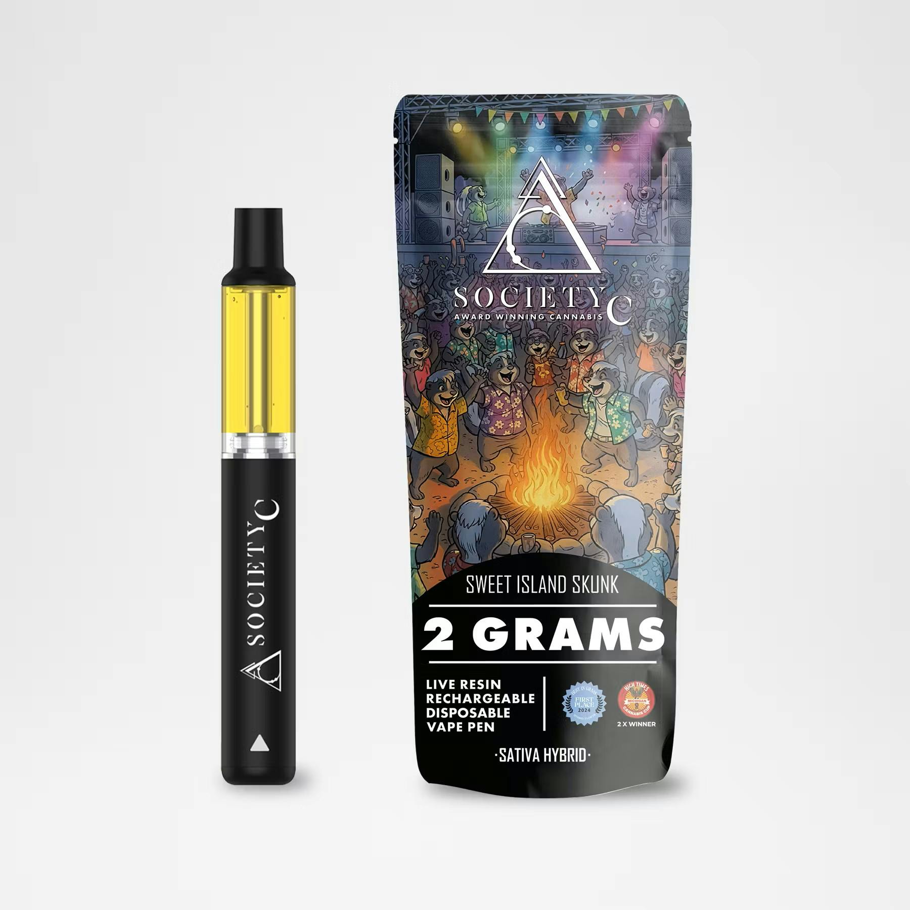 Society C SOCIETY C | SWEET ISLAND SKUNK  | LIVE RESIN DISPOSABLE SATIVA/HYBRID — VAPORIZERS
