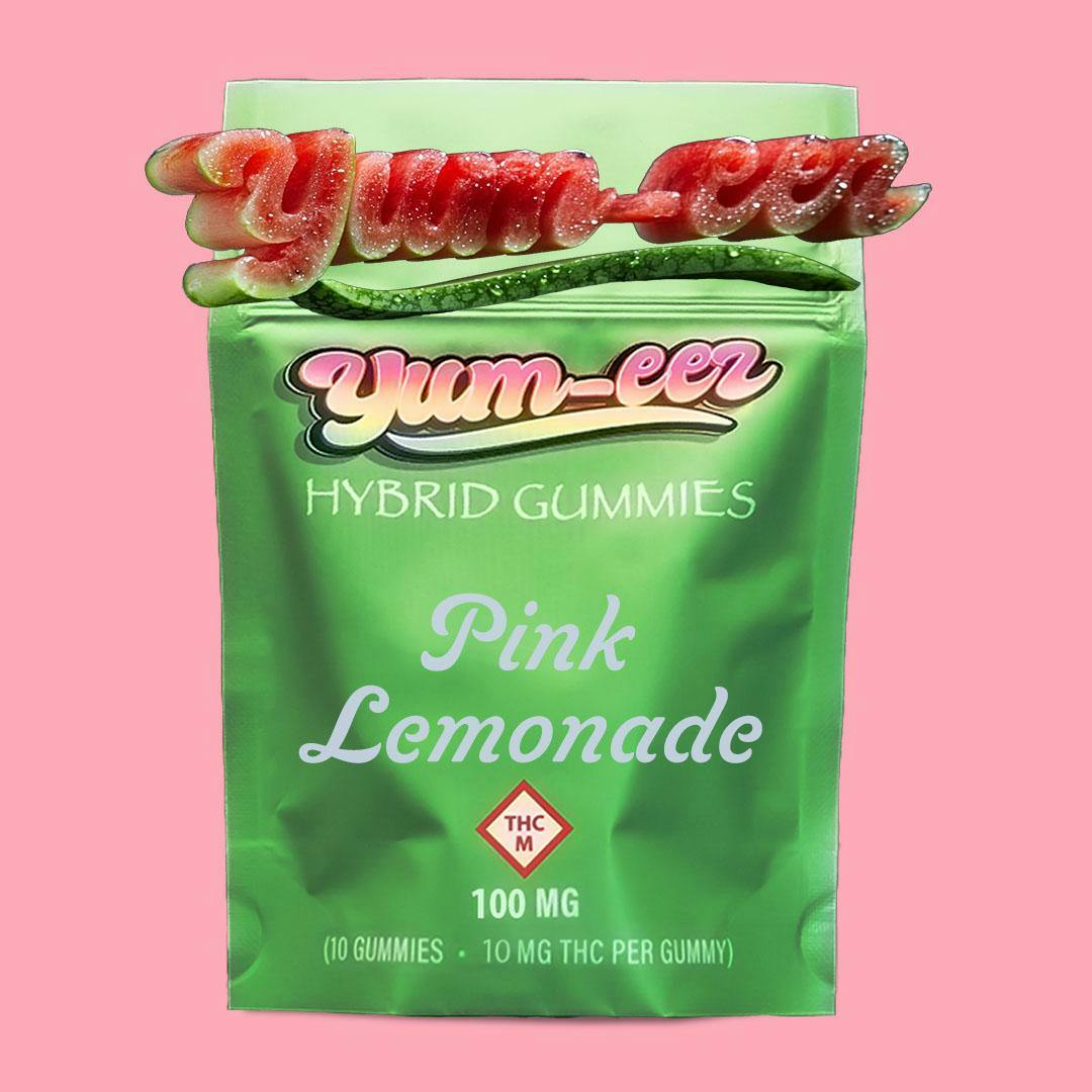 YUM-EEZ - GUMMIES - 100MG - 10PK - SOUR PINK LEMONADE - HYBRID