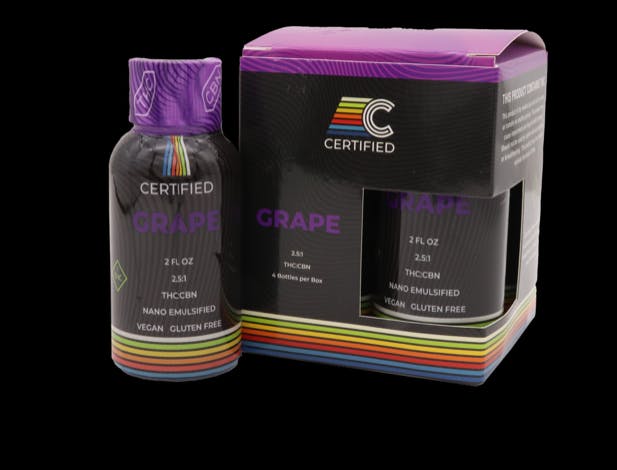 Grape 2oz Shot Drinks [2.5:1 THC:CBN] 4pk 100mg | 1 Day