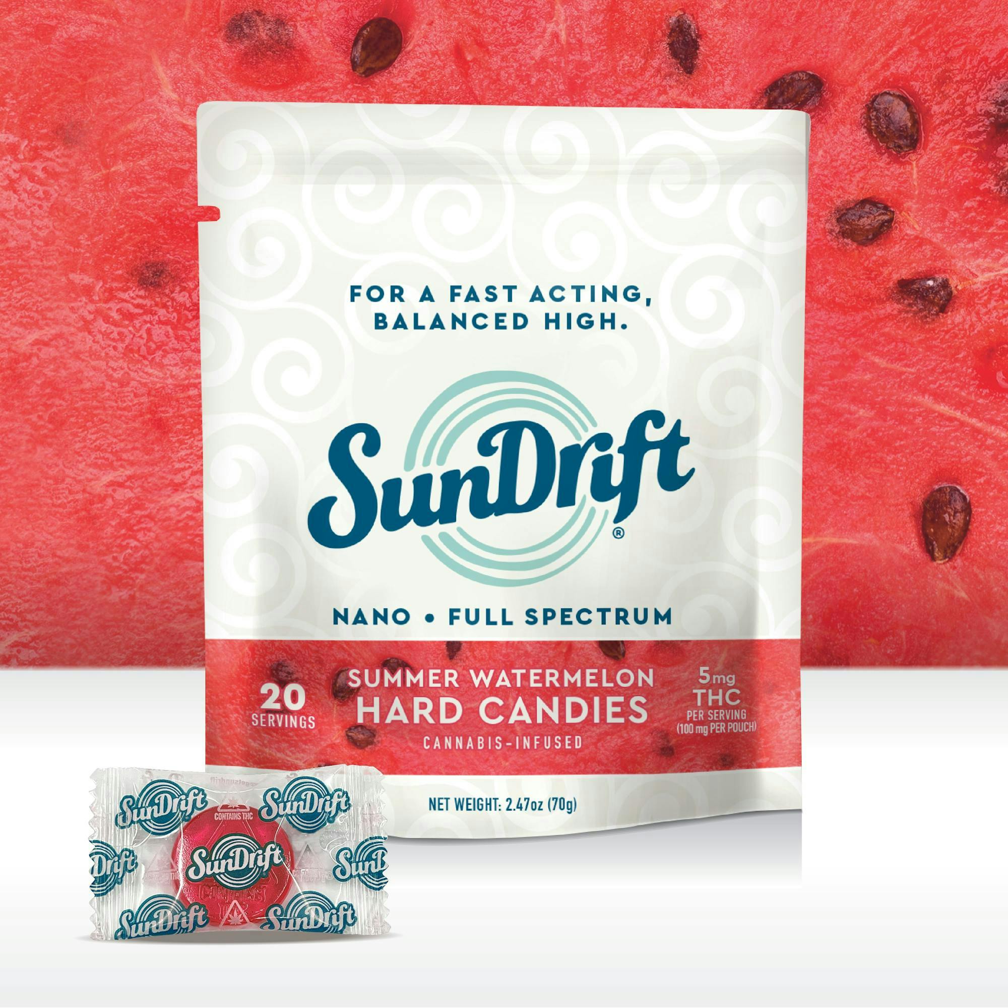 SunDrift - Summer Watermelon Hard Candy 20pk - 100mg by SunDrift