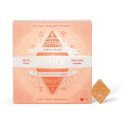 Beboe Remedy Golden Peach 2:1 CBD:THC Gummies 5mg 20pk (300mg TAC)-active