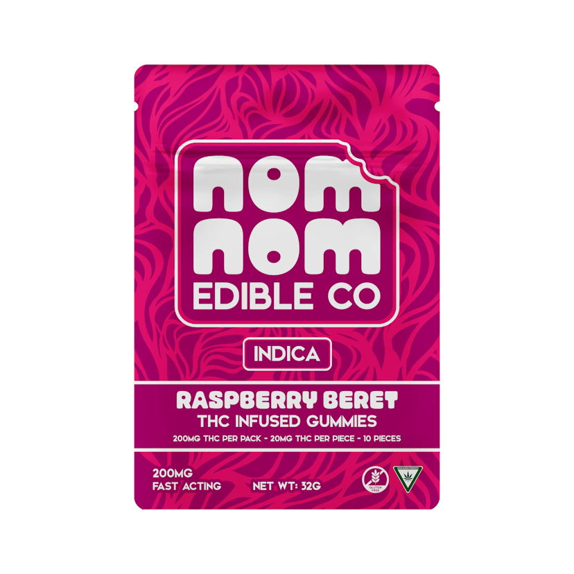 Nom Nom | 200mg Gummies | Raspberry Beret