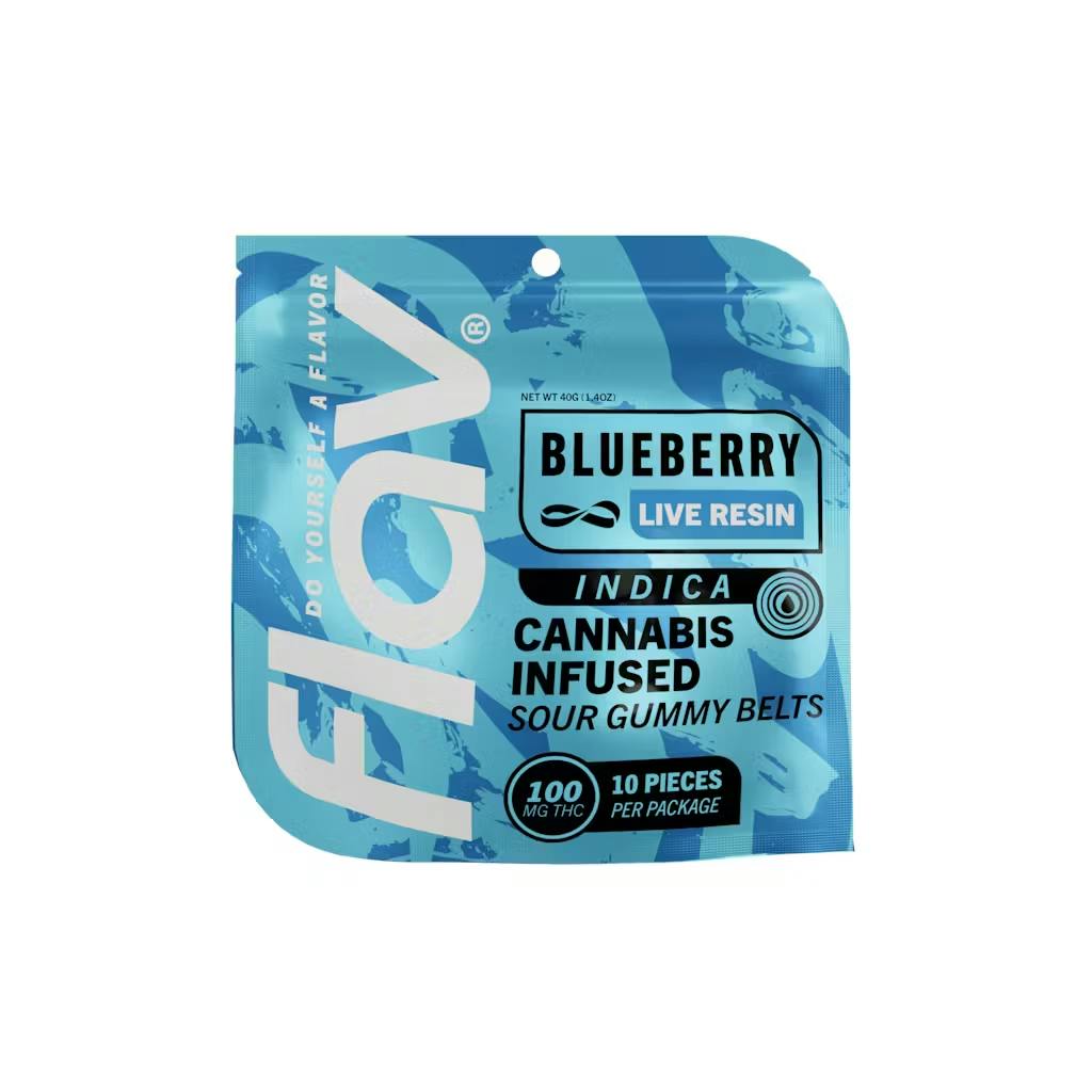 Flav - 100mg Live Resin Gummies - Blueberry Belts