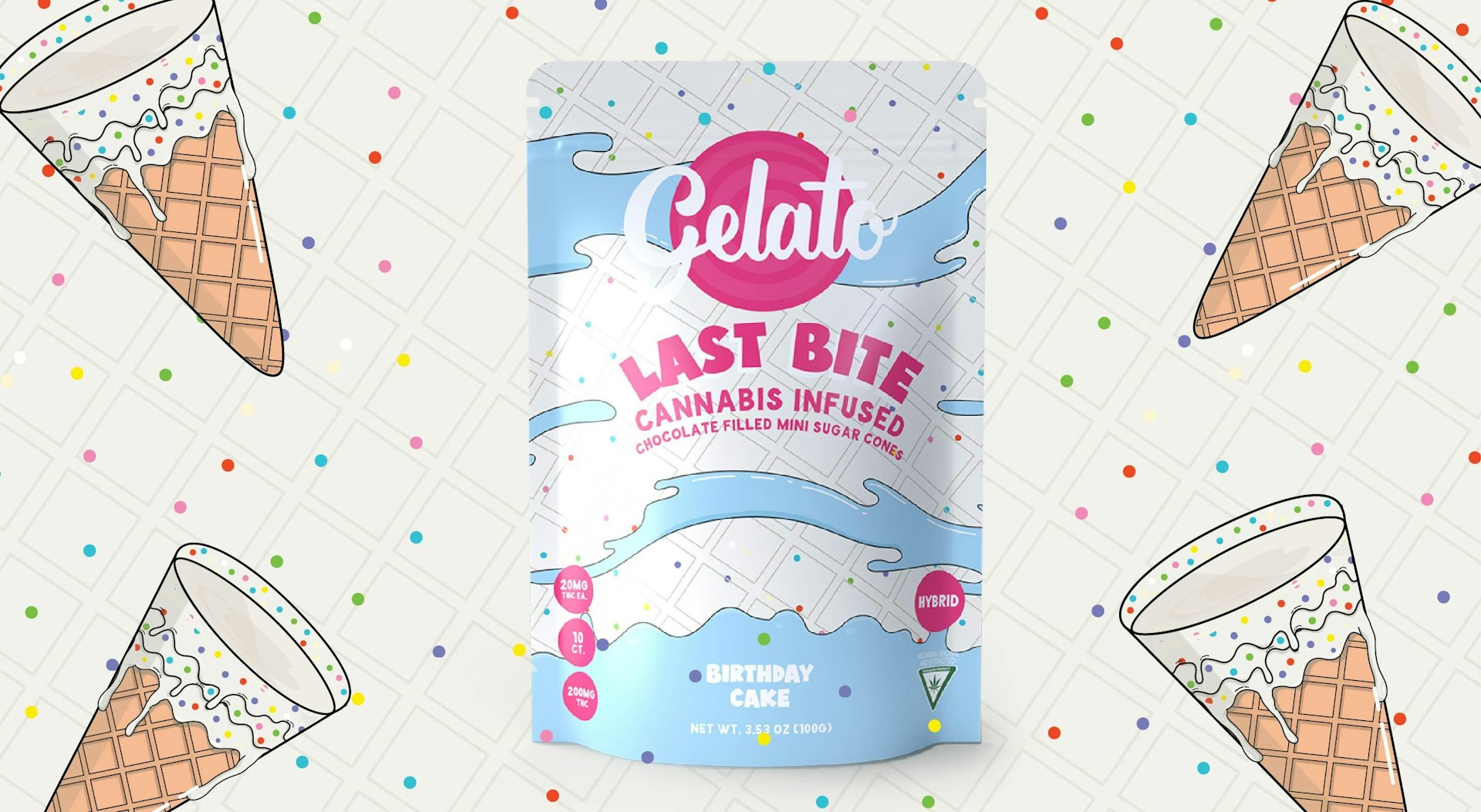 Gelato - Last Bites Birthday Cake 200mg Cone