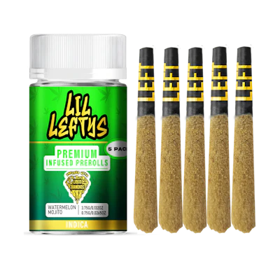 Left Coast - 5 Pack .75g Infused Prerolls - Watermelon Mojito