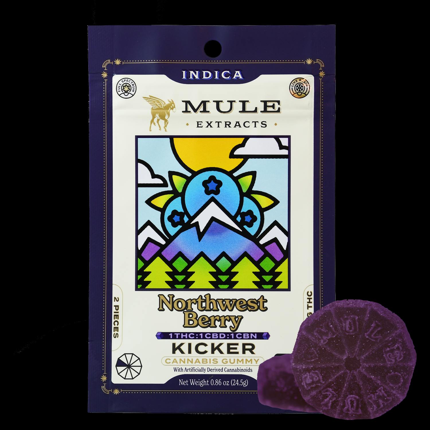Mule Extracts | THC:CBD:CBN NW Berry Kicker Gummy