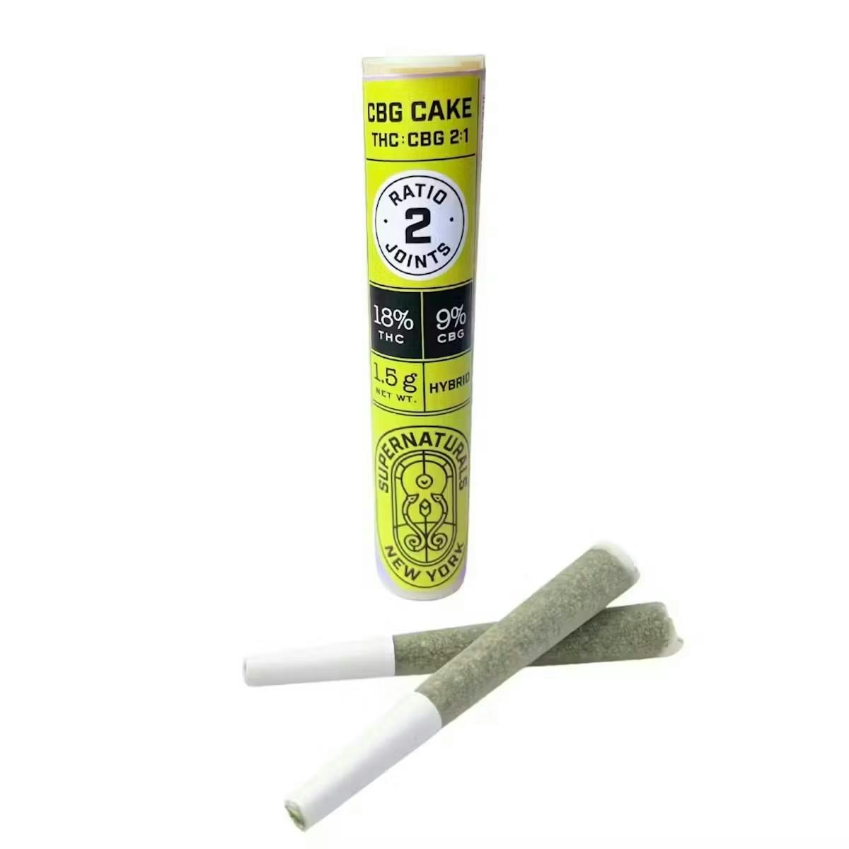 Supernaturals CBG Cake THC:CBG 2:1 2pk Prerolls 1.5G