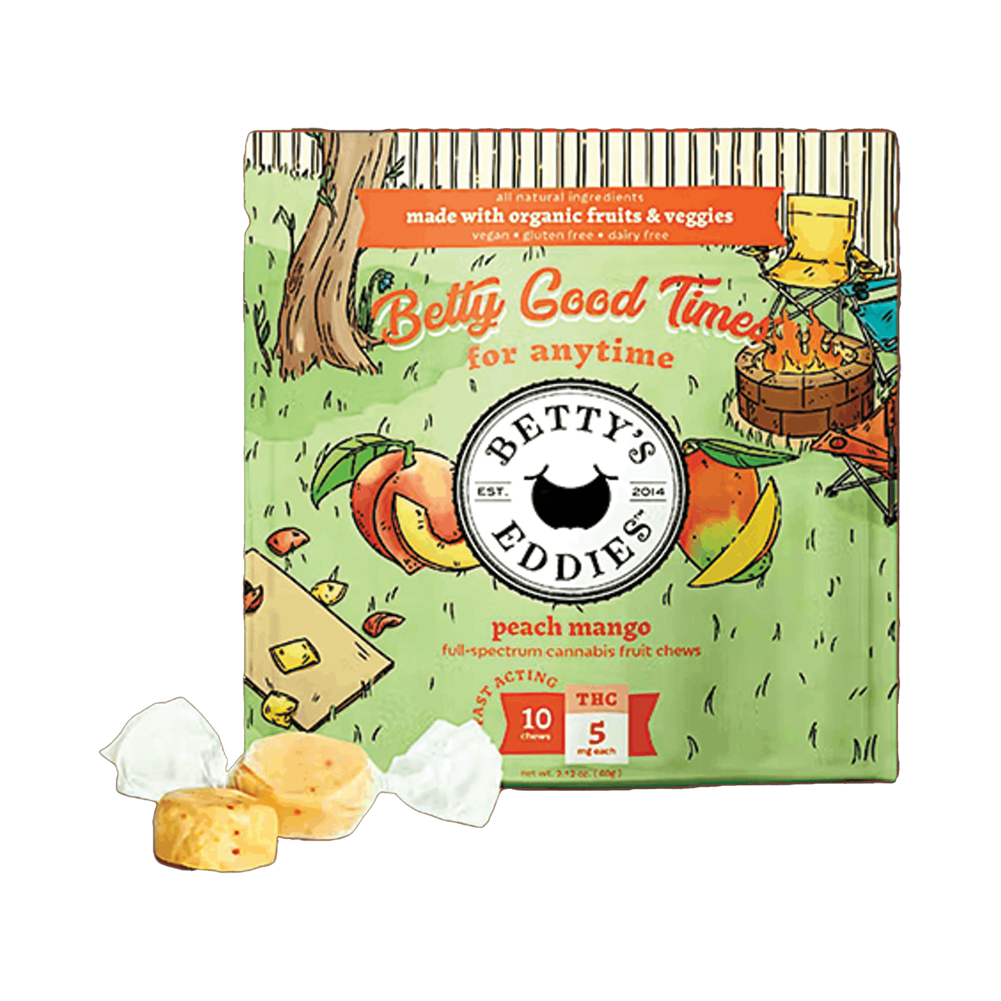 Betty's Eddies Betty's Eddies Good Times Peach Mango Fruit Chews 50MG ...