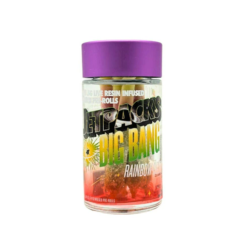 Jetpacks - 5 Pack .5g Live Resin & Diamond Infused Prerolls - Rainbow Belts