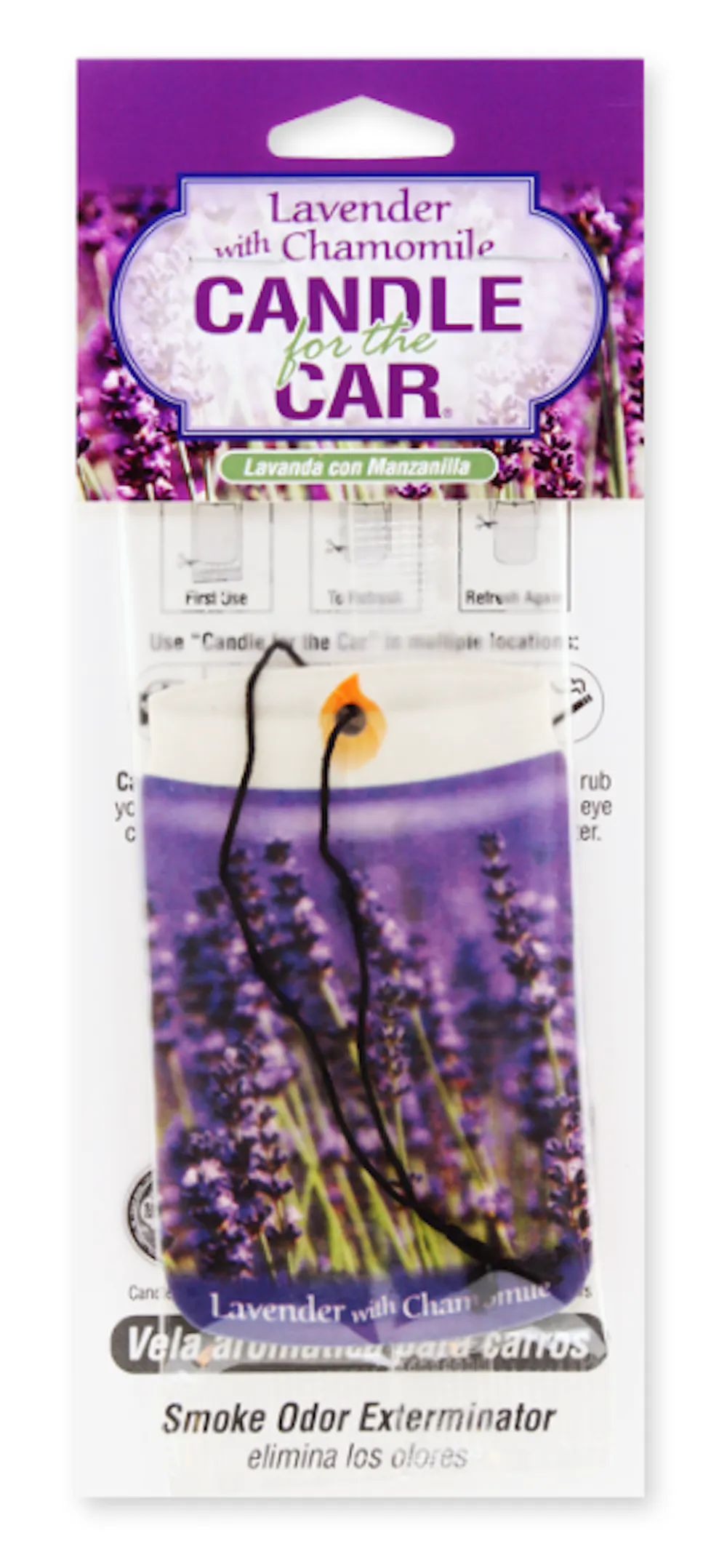 Product Smoke Odor Exterminator Candle for the Car LAVENDER WITH CHAMOMILE