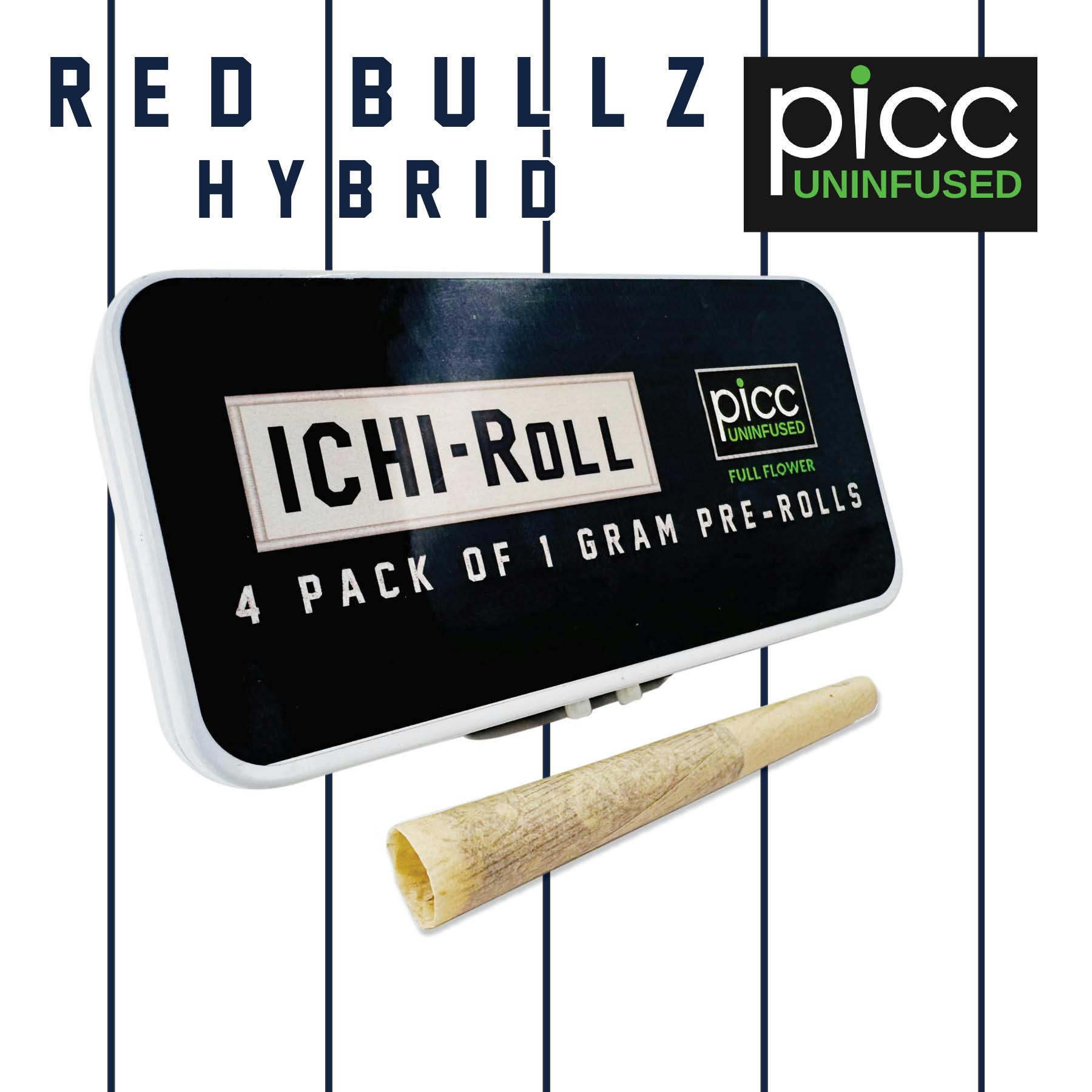 PICC | Ichi-Roll | Red Bullz | 1g 4pk Pre-Rolls