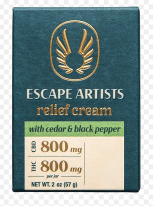 Escape Artists - Cedar Black Pepper Relief Cream 2:2:1 (800mg THC/800mg CBD/400mg CBG)
