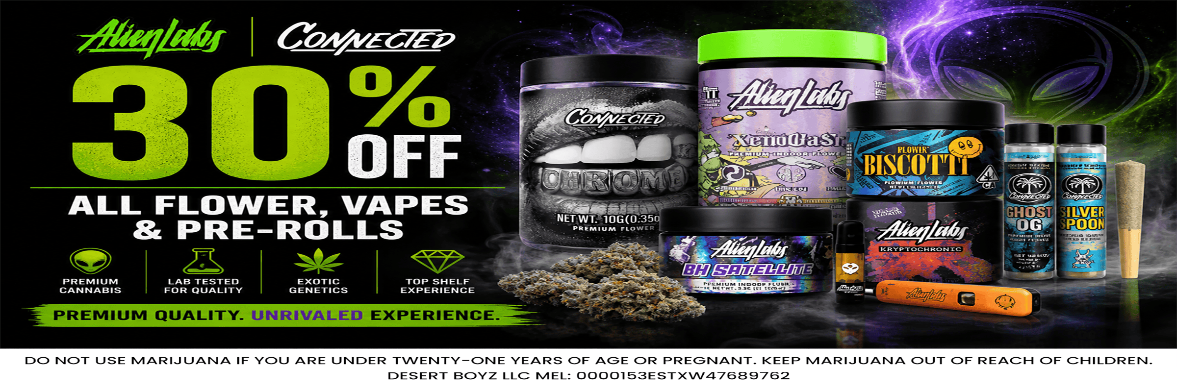 30% OFF | 8th & 10g Jars | Alien Labs/Connected