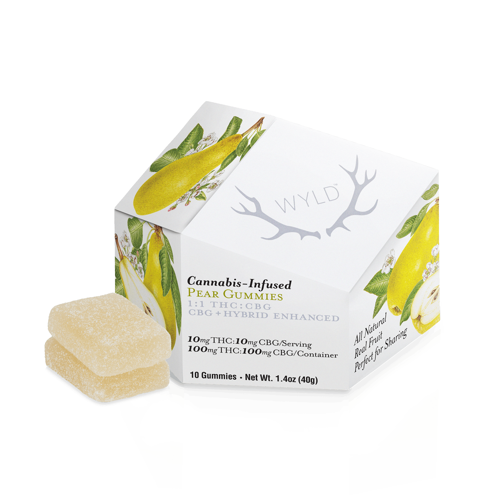 image of Pear 1:1 CBG + Hybrid Enhanced Gummies