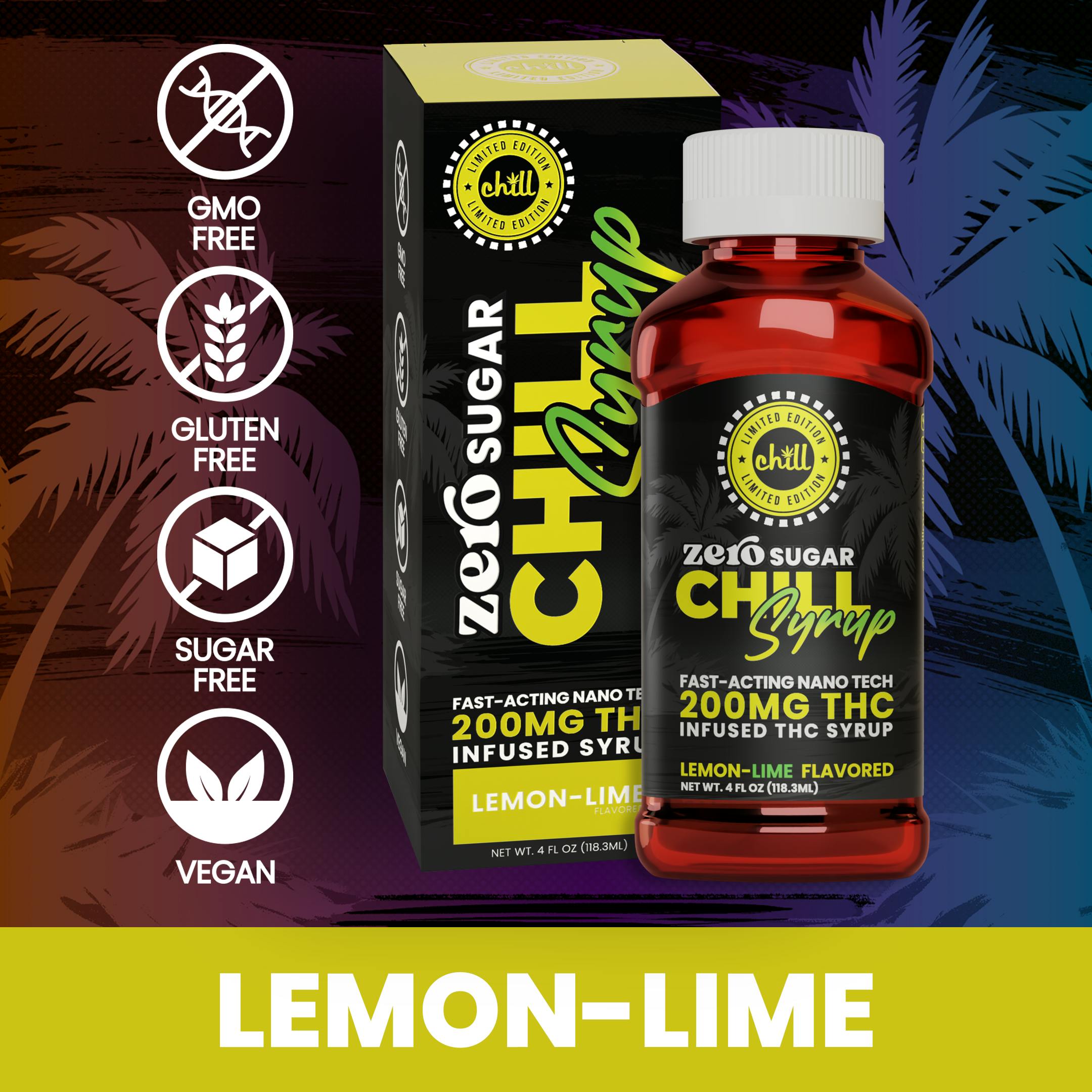 Chill Medicated - 200mg Sugar Free Syrup - Lemon Lime