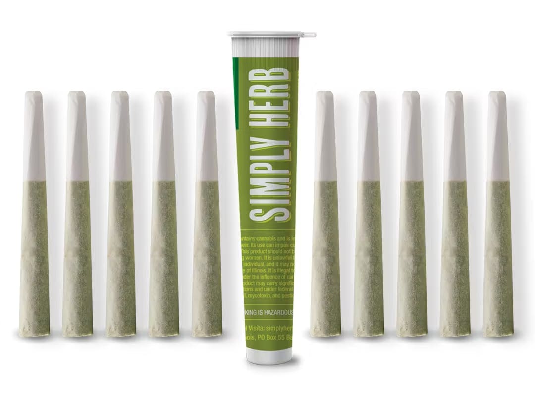 Simply Herb Mandarin Zkittlez F1 10 pk 0.35g PreRolls RoadTrip