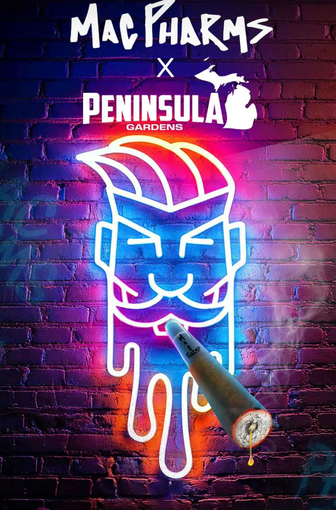 Mac Pharms x Peninsula Gardens - 2g Donut Hash Hole - Sherb Pie x Papaya