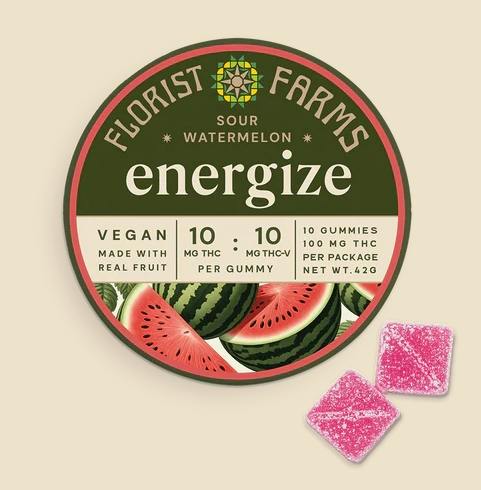 Florist Farms Edible Gummies Sour Watermelon 1:1 THC:THCV