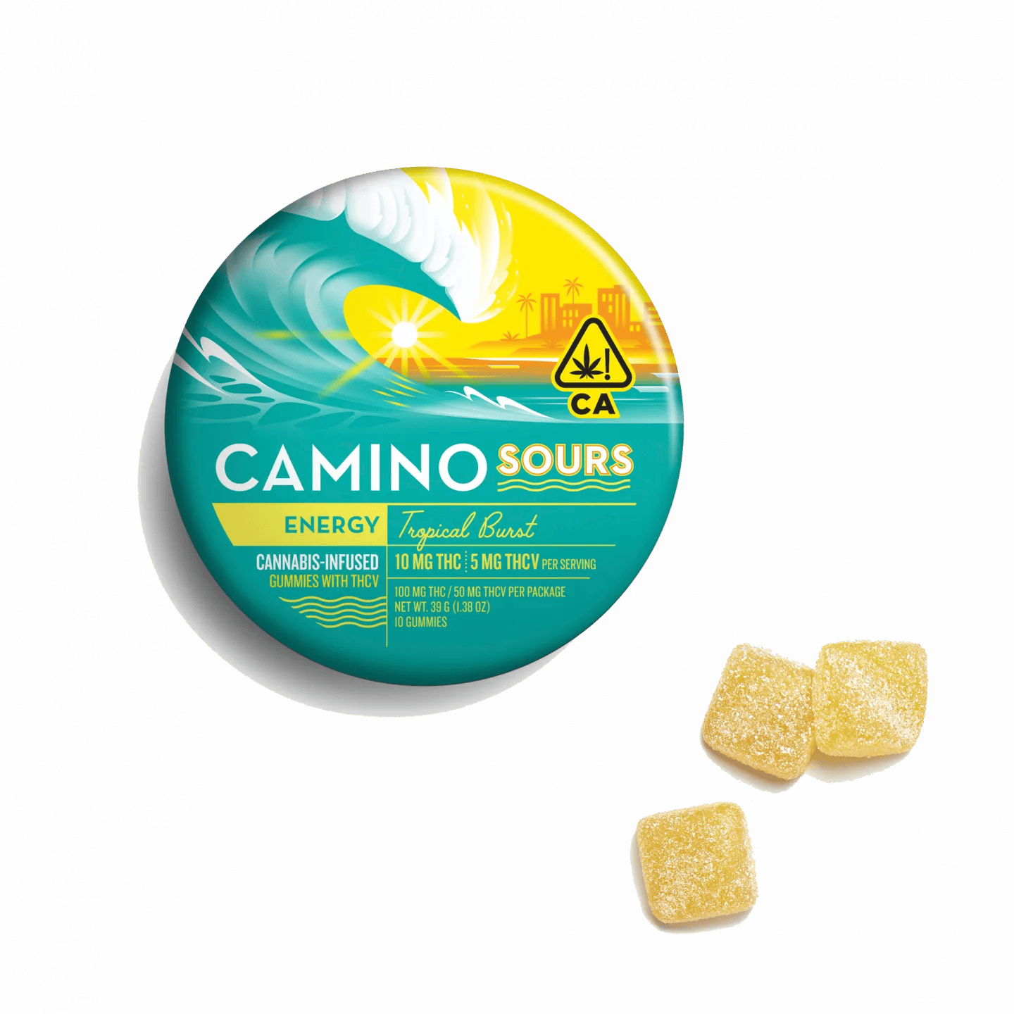 Product Camino - Tropical Burst - 100mg - 10PK - 'ENERGY' Sours - 2:1 (THC:THCV)