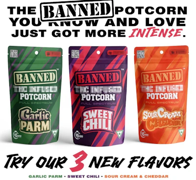 Banned - 200mg Potcorn - Garlic Parm