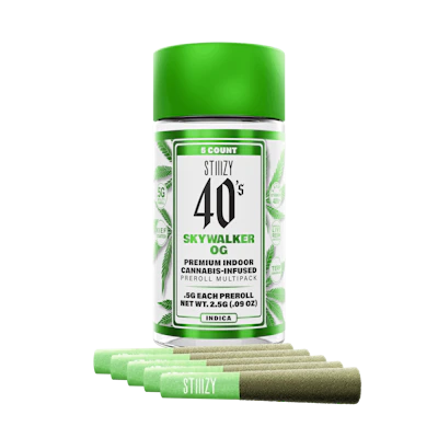 Stiiizy - 5-Pack .5g Live Resin Infused Prerolls - Skywalker OG