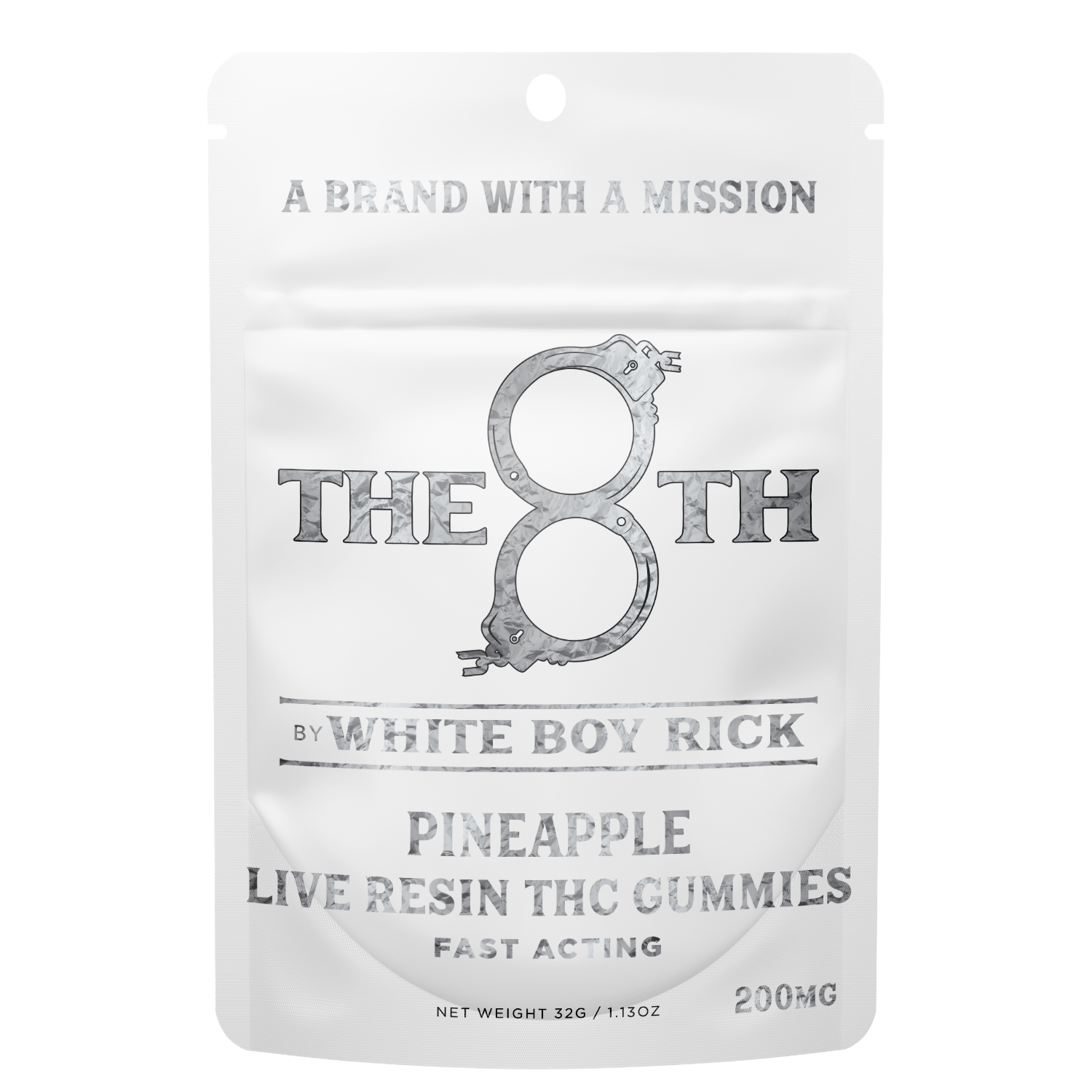Product: THE 8TH BY WHITE BOY RICK | PINEAPPLE - LIVE RESIN GUMMIES | FAST ACTING | 200MG
