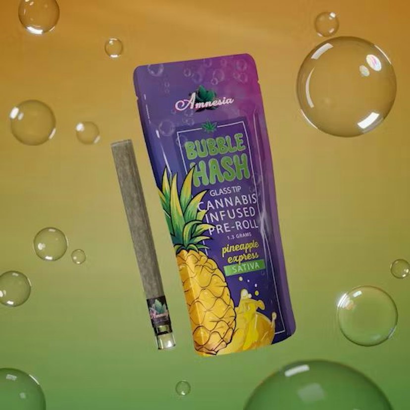 Amnesia 1.3g Infused Bubble Hash Glass Tip Preroll Pineapple Express