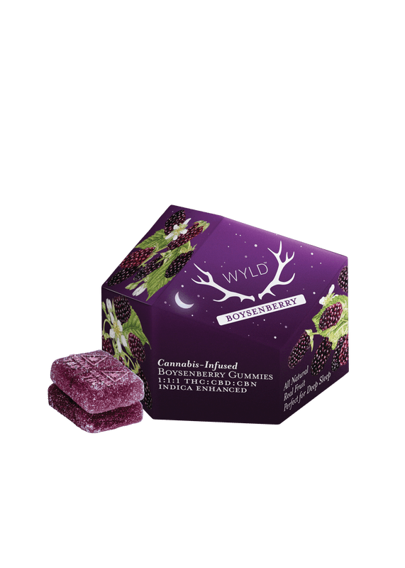 image of Boysenberry 1:1:1 CBD:CBN + Indica Enhanced Gummies