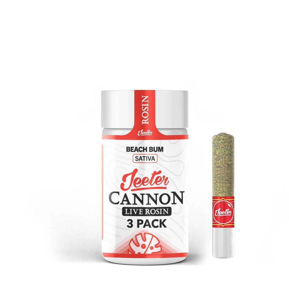 JEETER CANNON | BEACH BUM | LIVE ROSIN PRE-ROLLS | 3 x 0.5G SATIVA