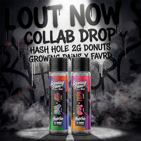 Growing Pains x Favrd - 2g Rosin Infused Donut - Gas Face x Los Muertos - product image at King of Budz